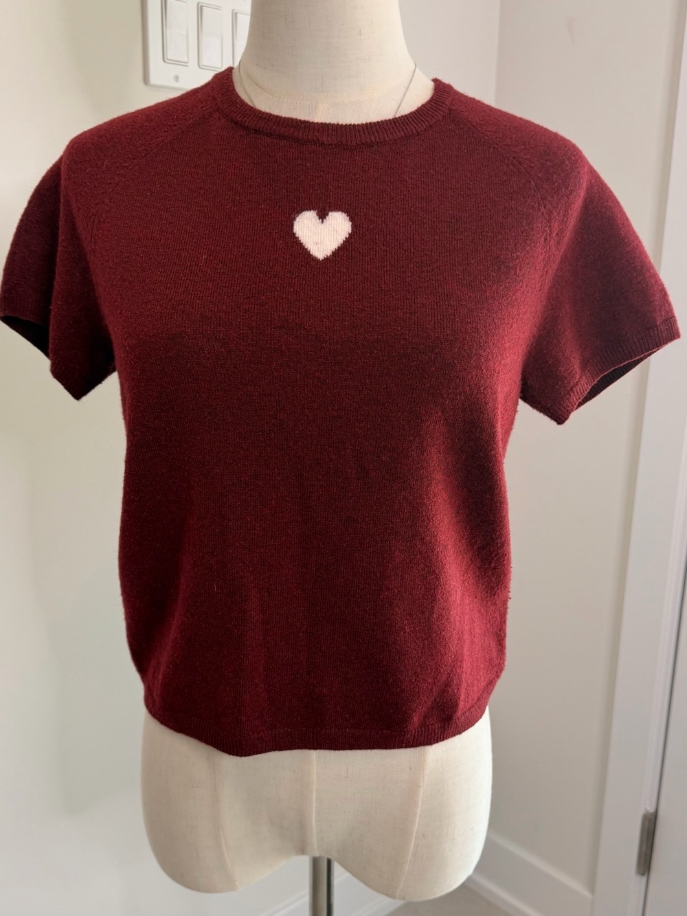 OAK + FORT Heathered Wine Crewneck Sweater